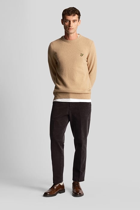 CREW NECK LAMBSWOOL BLEND JUMPER CAIRNGORN KHAKI MARL 3