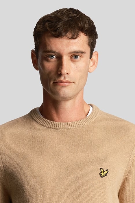 CREW NECK LAMBSWOOL BLEND JUMPER CAIRNGORN KHAKI MARL 5