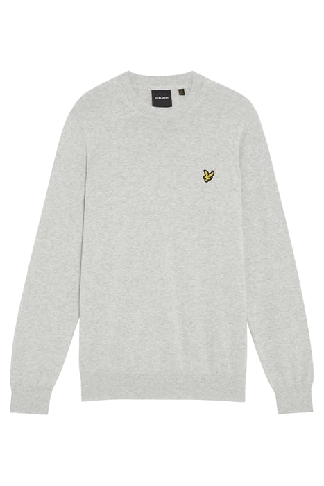 COTTON MERINO CREW NECK JUMPER LIGHT GREY MARL 3