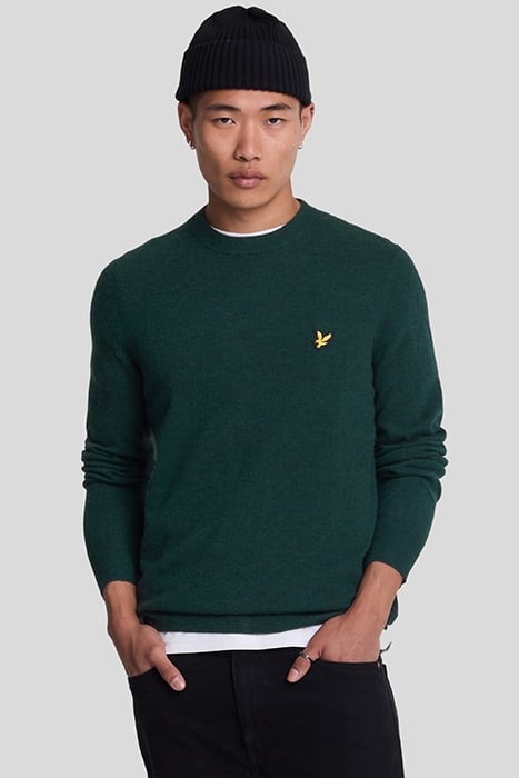 LAMBSWOOL BLEND CREW NECK JUMPER ARGYLE TEAL MARL 1