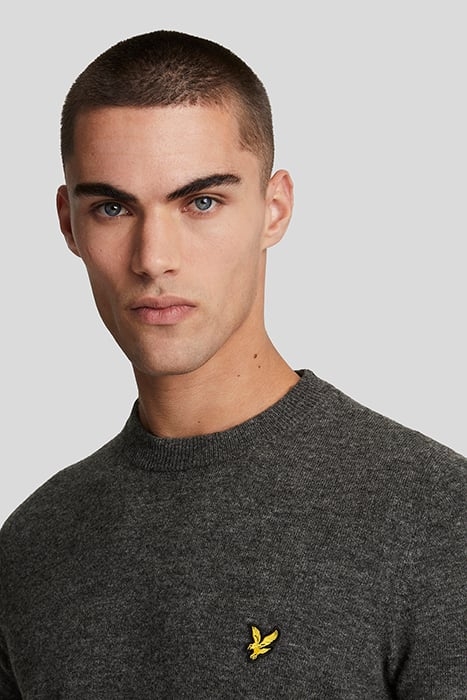 LAMBSWOOL BLEND CREW NECK JUMPER GUNMETAL MARL 5