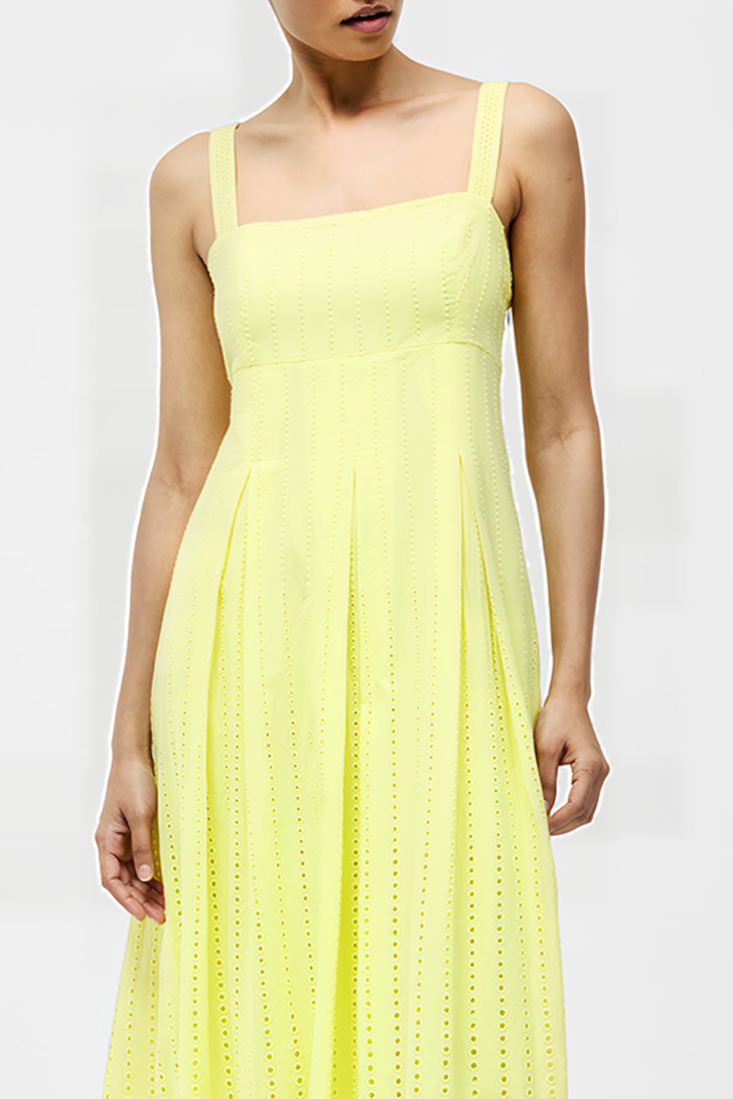BRODERIE STRAP DRESS M SS25 LEMON GELATO 3