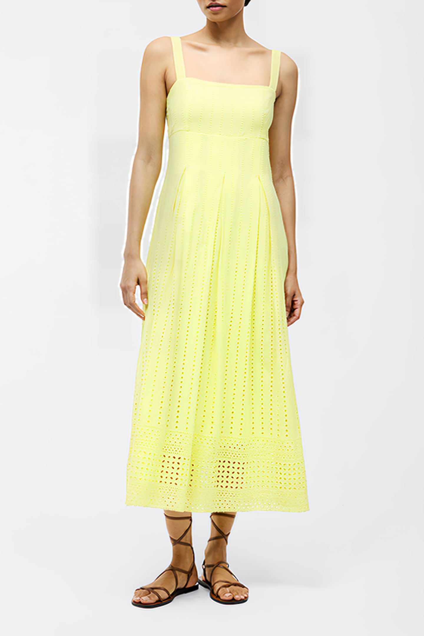 BRODERIE STRAP DRESS M SS25 LEMON GELATO 1