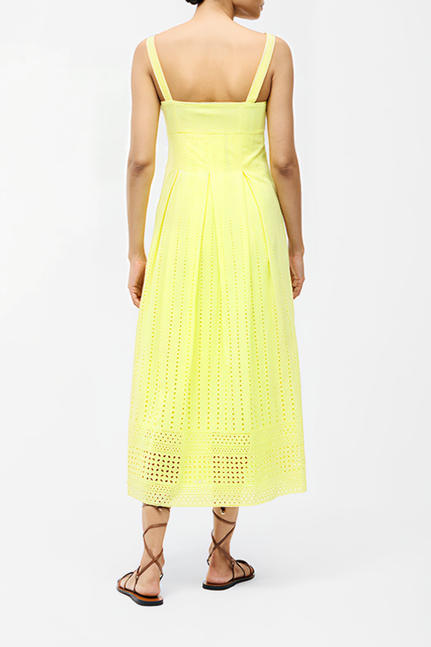 BRODERIE STRAP DRESS M SS25 LEMON GELATO 2