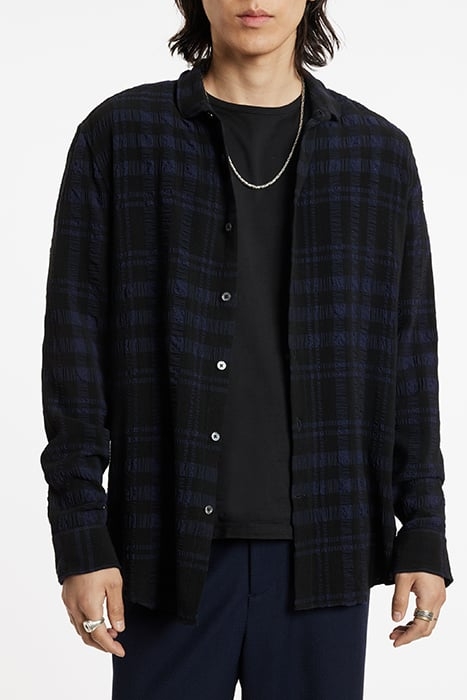 SLIM FIT SHIRT WITH WIRE BLACK/BLUE 1