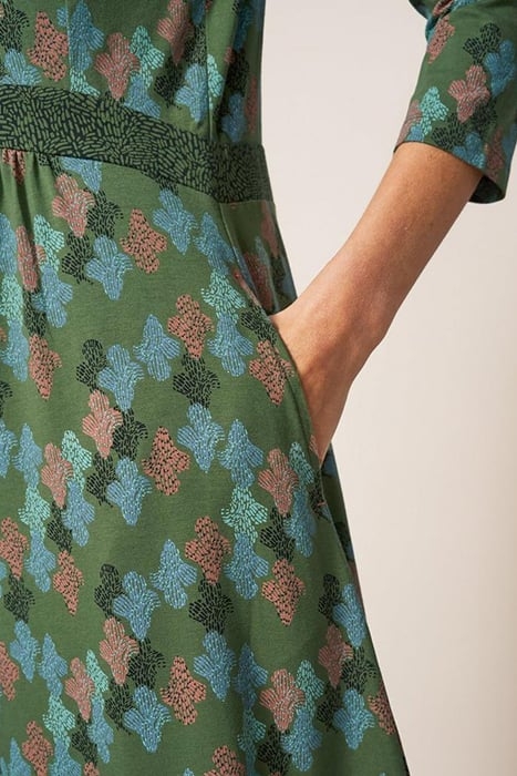 ESME JERSEY MIDI DRESS GREEN MULTI 4