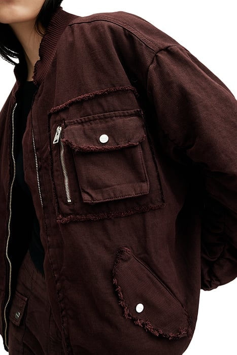 RUE BOMBER JACKET DARK WINE RED 8