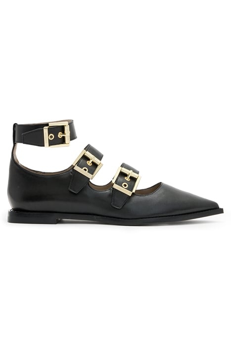 SUSAN BUCKLE SHOE BLACK/WARM BRASS 1
