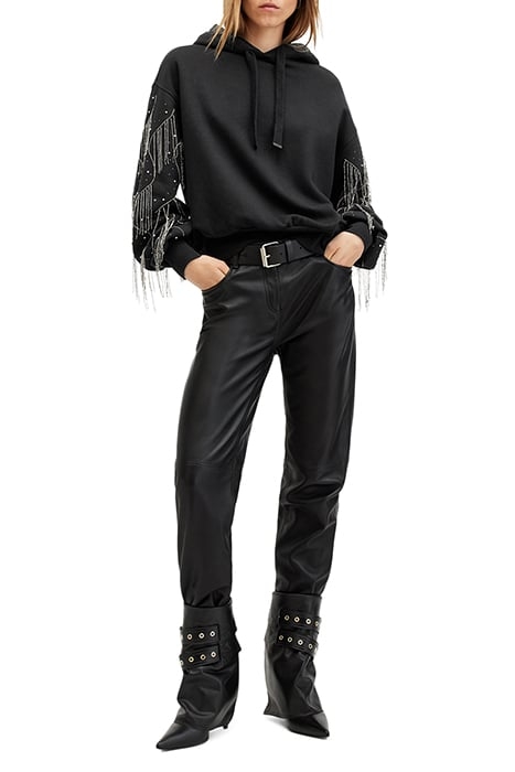 LENNON TASSEL HOODY WASHED BLACK 1