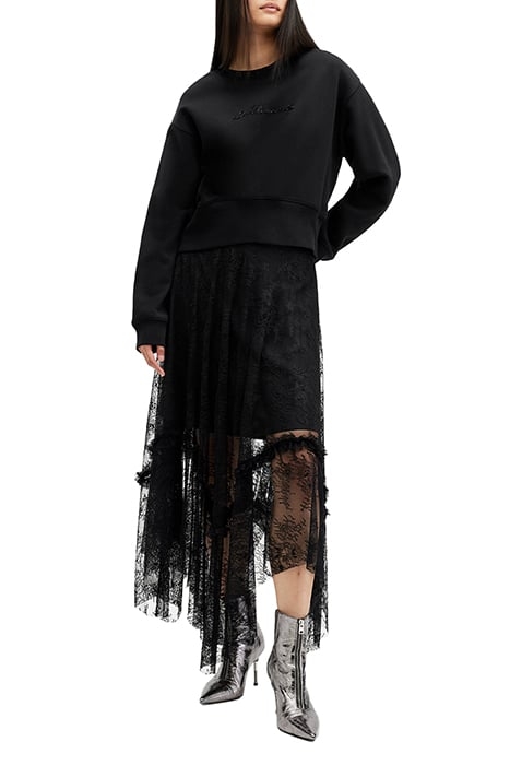 FERN EMB SWEAT BLACK 1