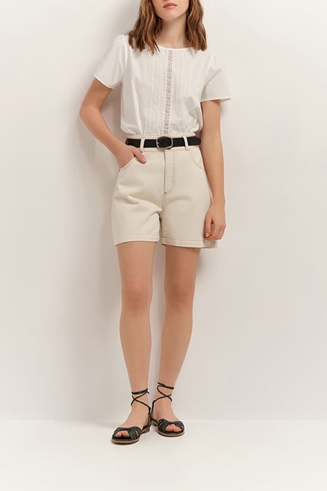 PIXIE - OFF WHITE DENIM SHORTS 3