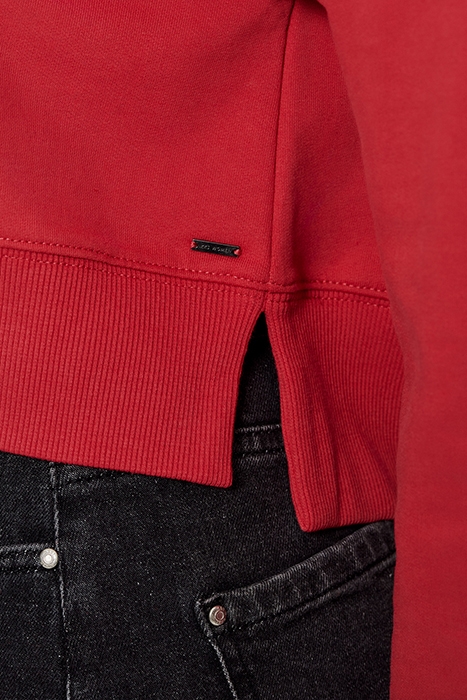 CRIMSON RED HOODIE WITH EMBROIDERED DRAGON 6