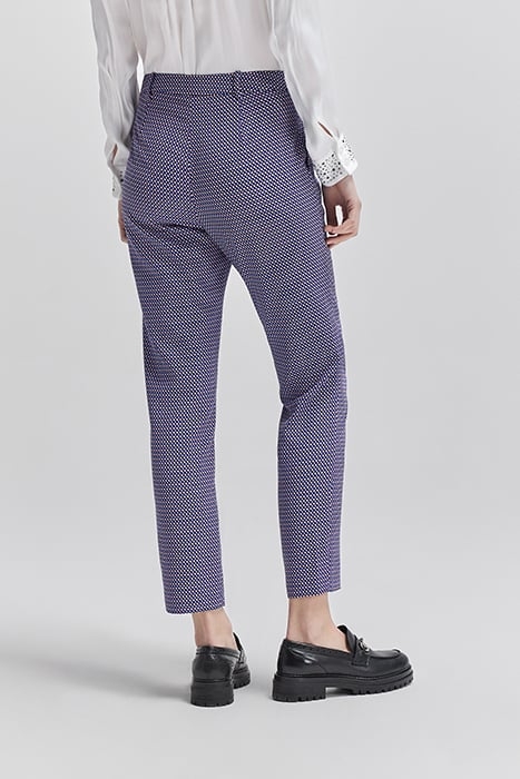 WHITE LENZING™ ECOVERO™ TROUSERS WITH OPTIC PRINT 2