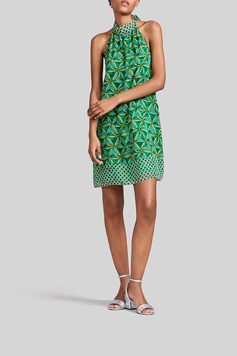MINT RECYCLED DRESS WITH GRAPHIC FLORAL PRINT 2