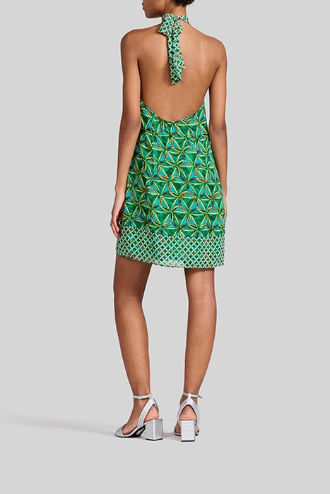 MINT RECYCLED DRESS WITH GRAPHIC FLORAL PRINT 3
