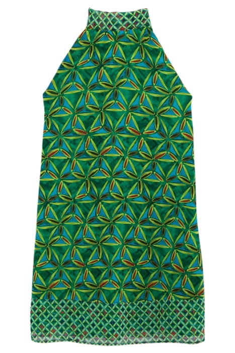 MINT RECYCLED DRESS WITH GRAPHIC FLORAL PRINT 4