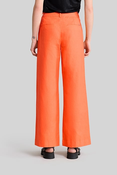 ORANGE COTTON LINEN SUIT TROUSERS 2