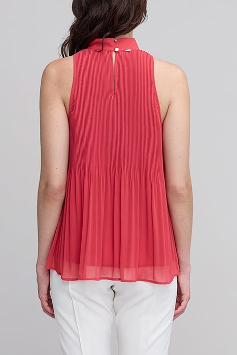 RED RECYCLED PLEATED TOP WITH AMERICAN ARMHOLES 2