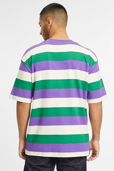 TAICHUNG STRIPED DROPPED SHOULDER TEE VERDANT GREEN STRIPED 2