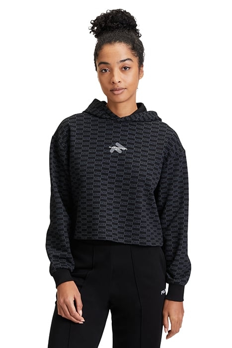 LAUREL AOP HOODY BLACK CHECKERED AOP 1
