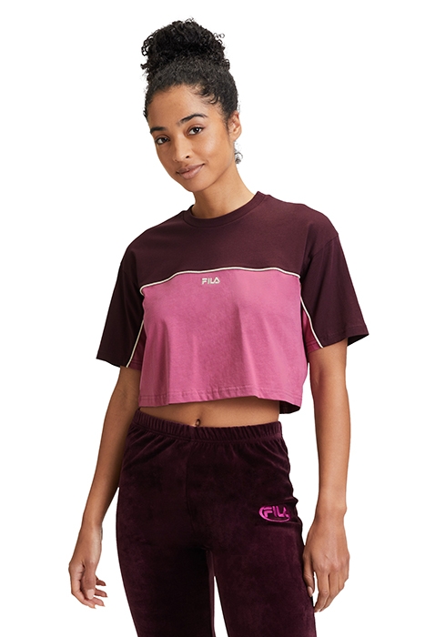 LOOBU BLOCKED TEE WINETASTING-RED VIOLET 1