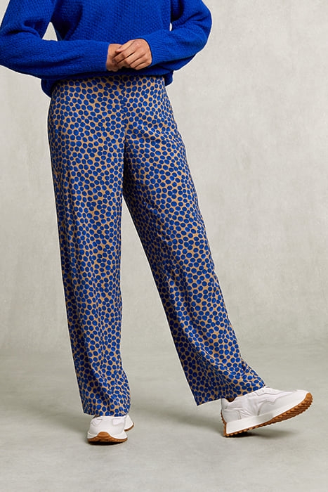 MULTI DOTTED PANTS ELASTIC WAIST BLUE 1