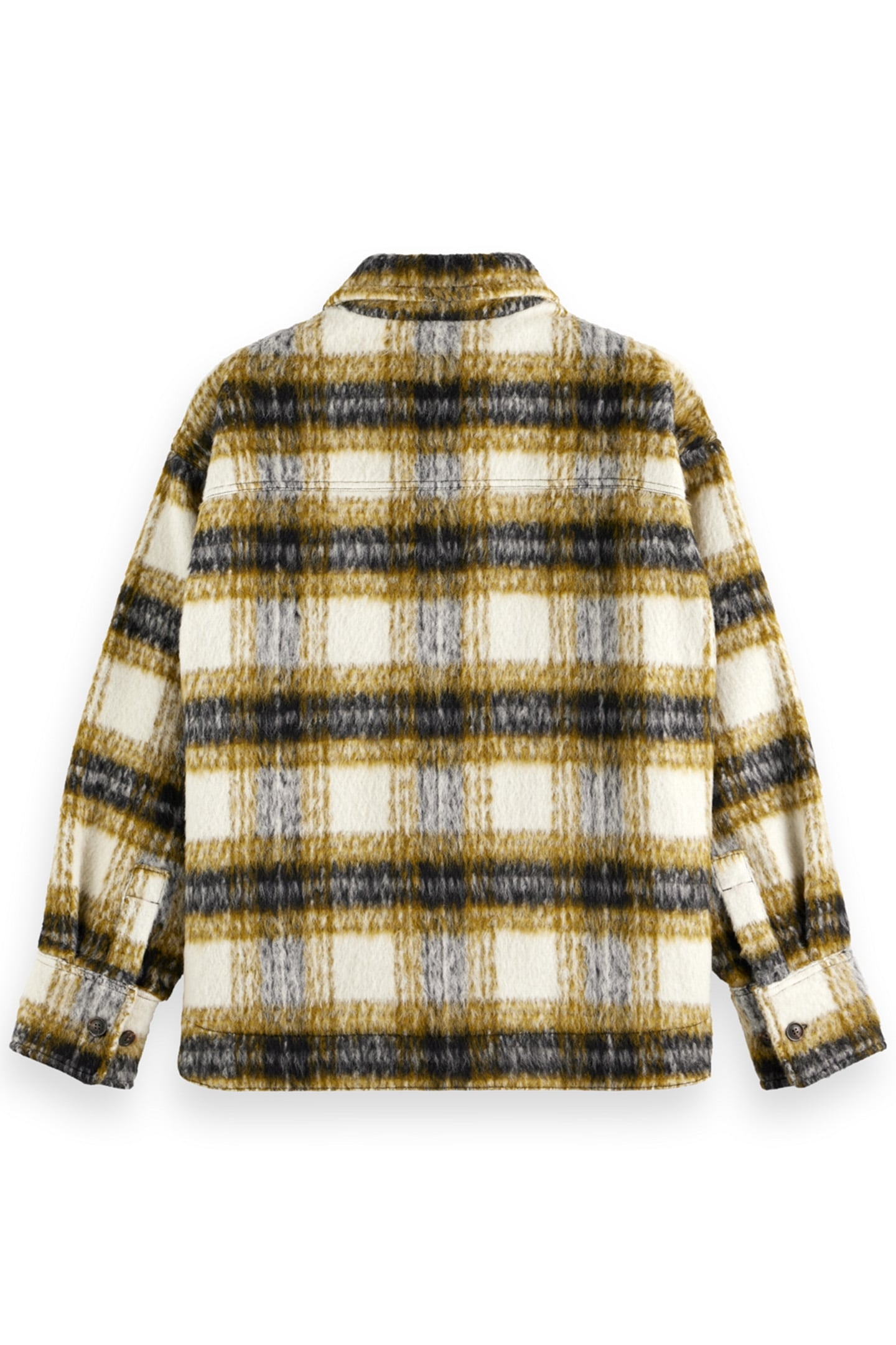 BRUSHED CHECK WOOL MIX SHIRT JACKET OLIVE CHECK 5