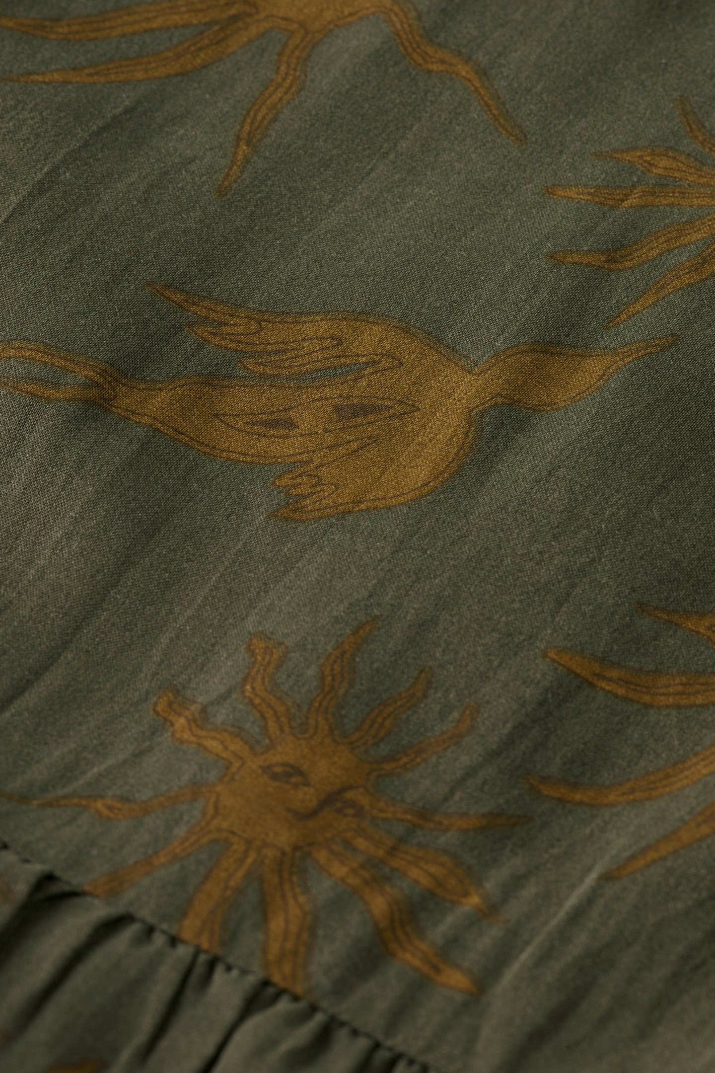 PRINTED MODAL MAXI DRESS MYSTIC SKY OLIVE 3