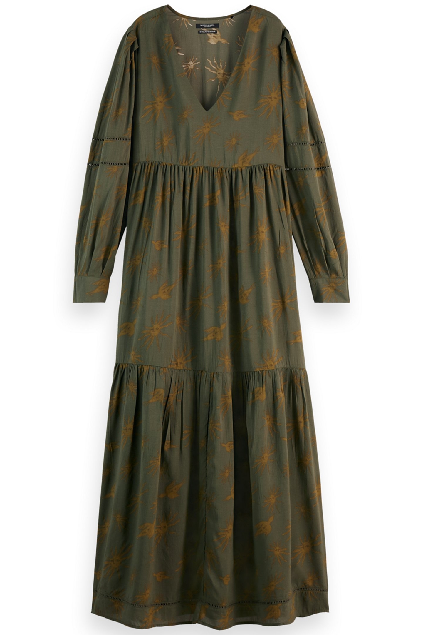PRINTED MODAL MAXI DRESS MYSTIC SKY OLIVE 1