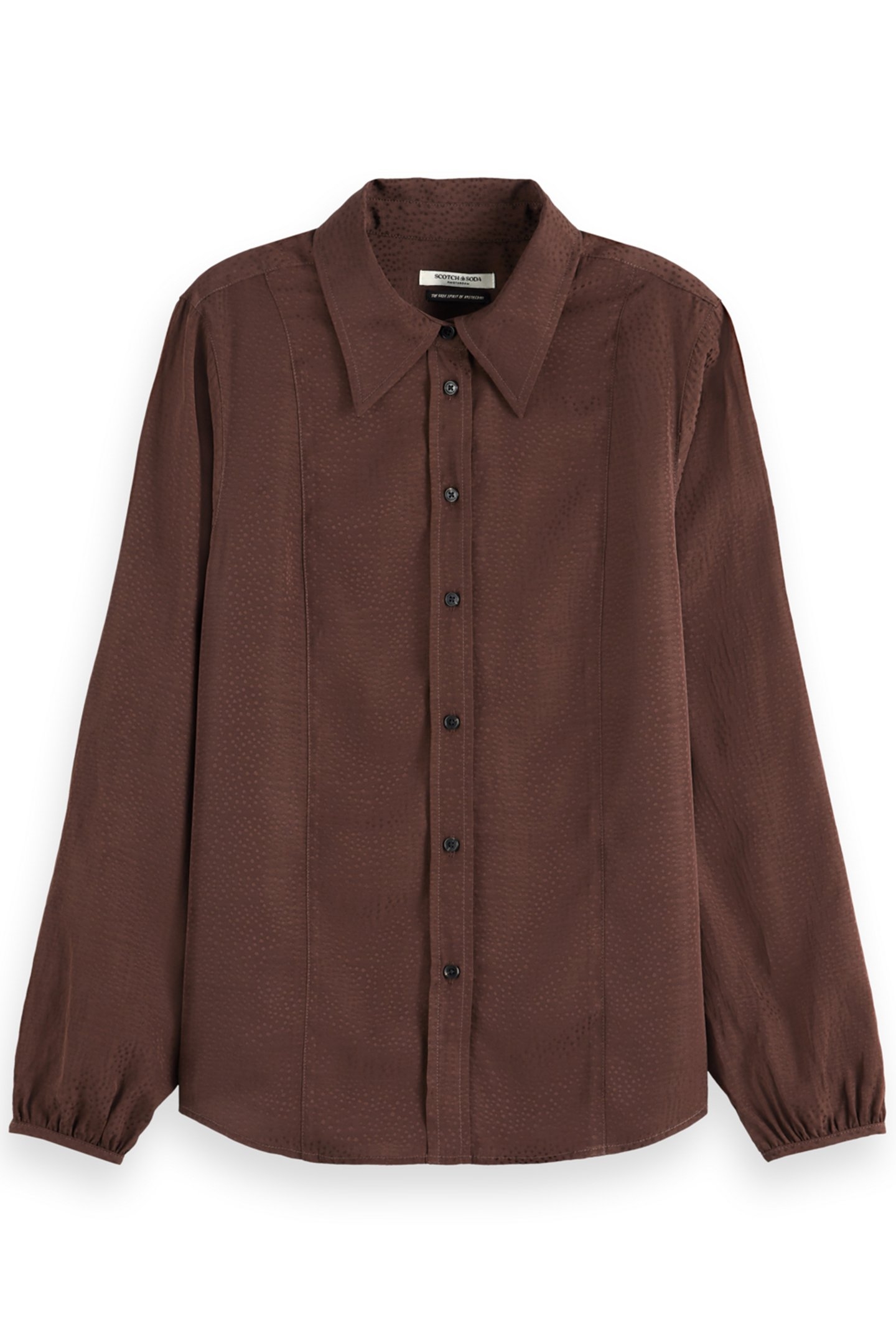 VISCOSE JACQUARD SHIRT COFFEE 1