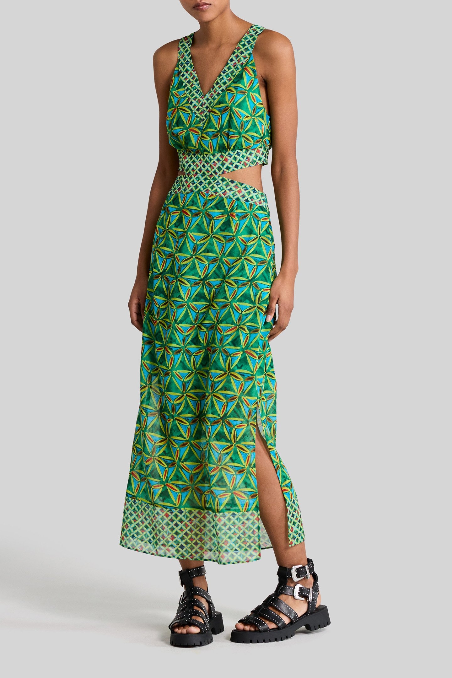MINT RECYCLED DRESS WITH PARADISE PRINT 4
