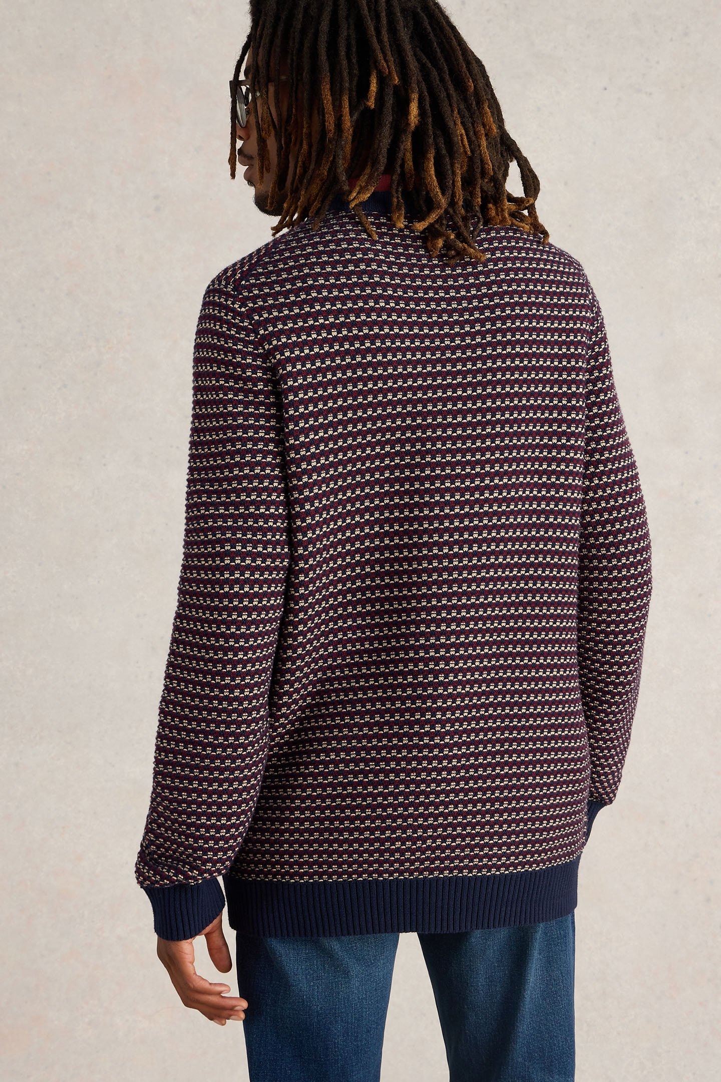 TUCK STITCH CREW PLUM MULTI 2