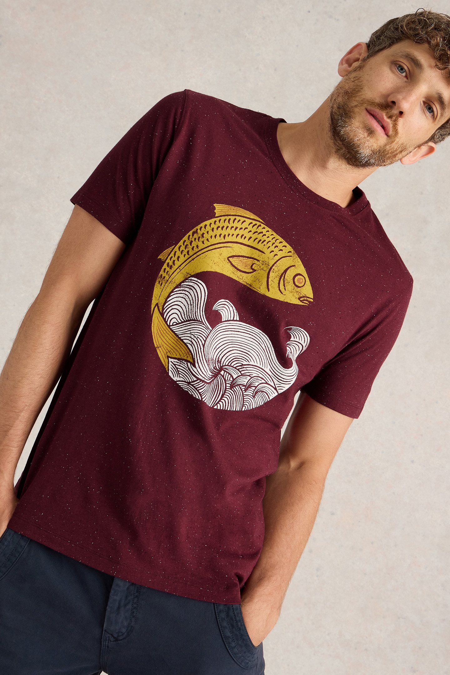 GONE FISHING GRAPHIC TEE PLUM PRINT 4