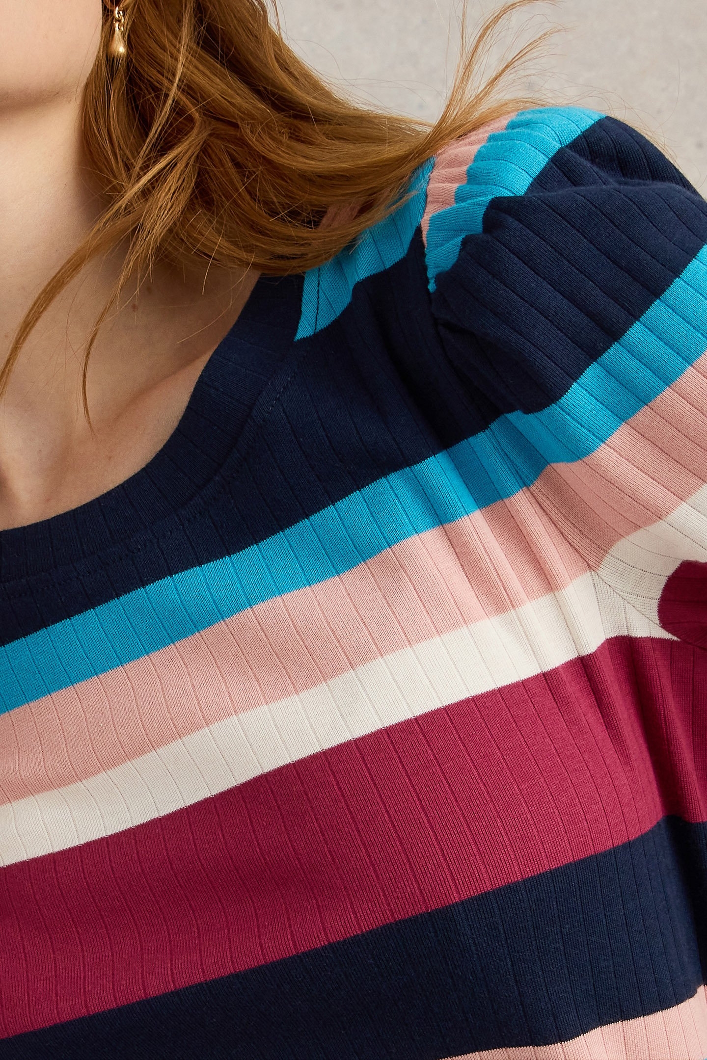 PUFF SLEEVE TEE BLUE MULTI 5