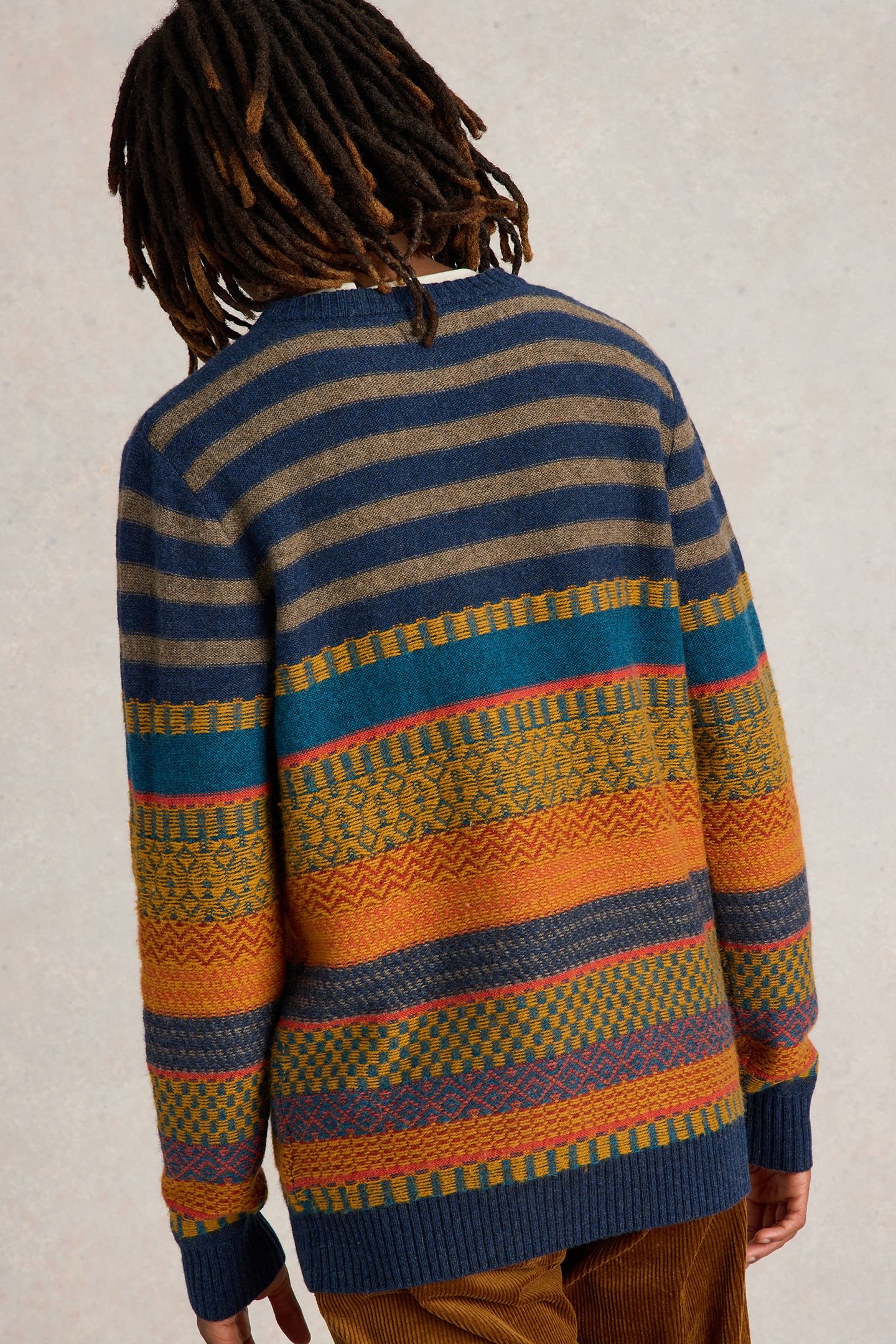 STRIPE FAIRISLE CREW NECK BLUE MULTI 2