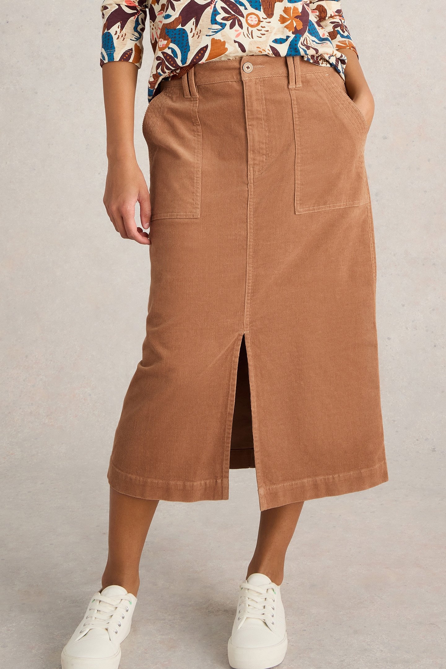 MAREN ORGANIC CORD SKIRT LIGHT NATURAL 1