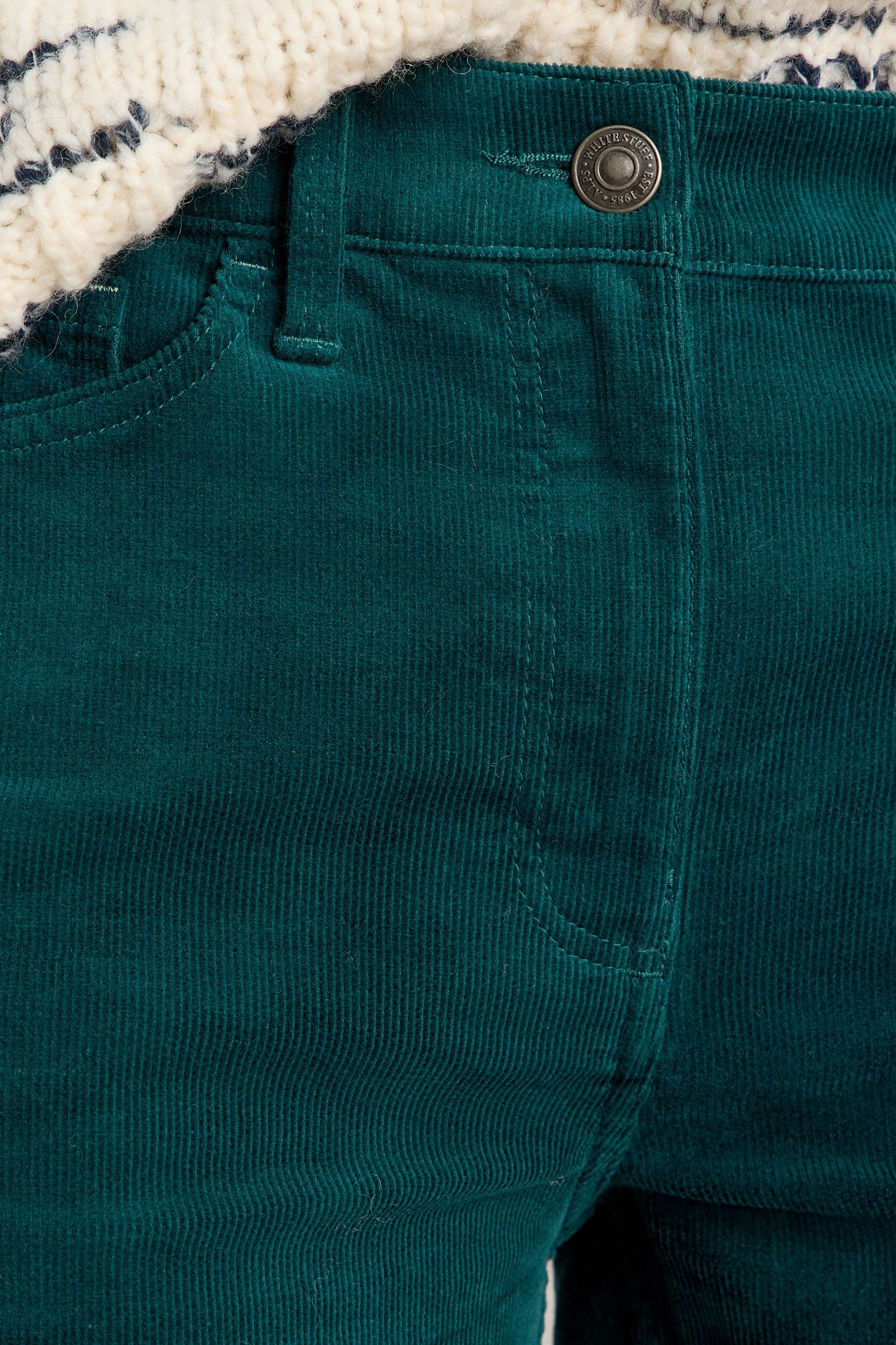 BROOKE STRAIGHT CORD TROUSER DARK GREEN 5