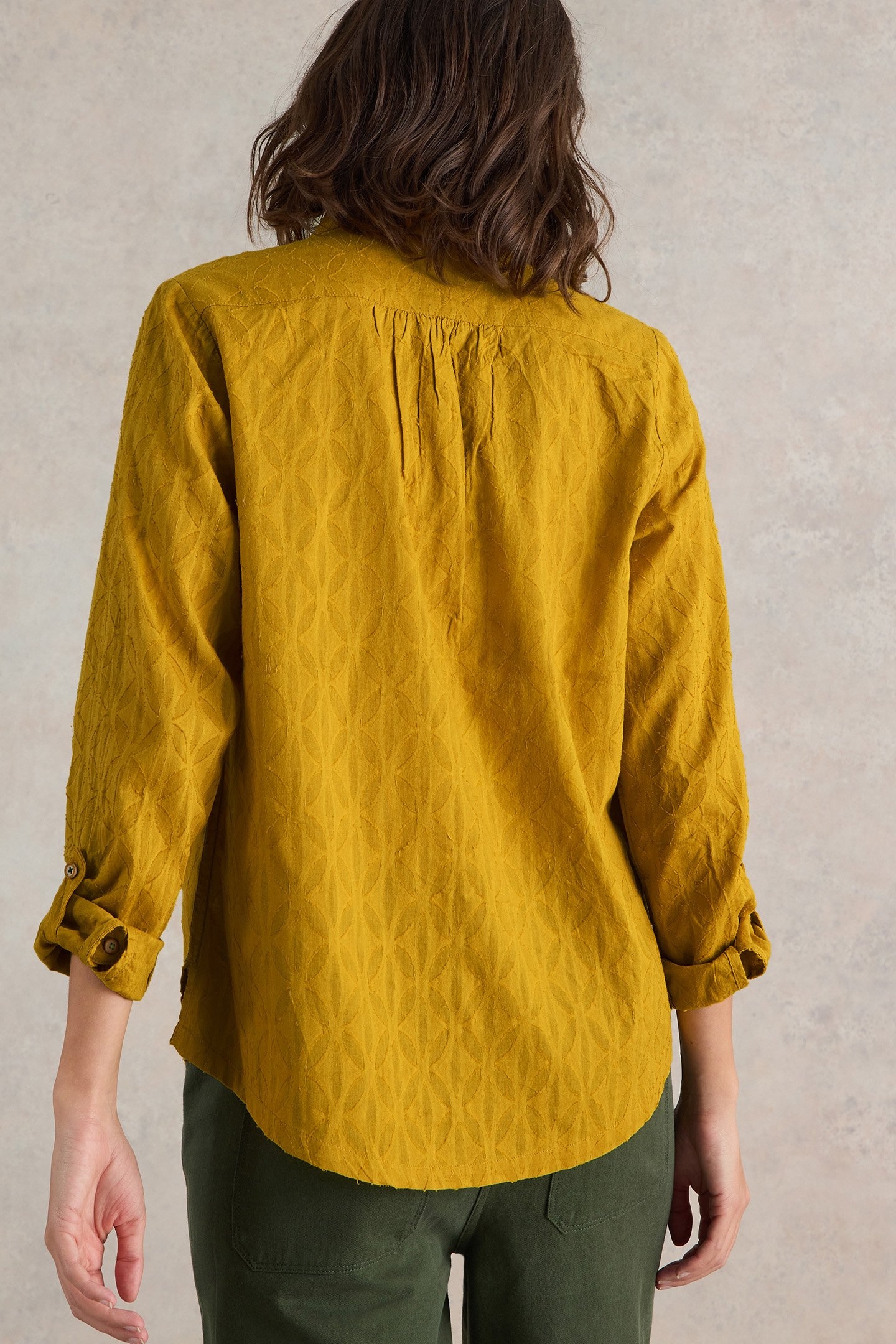 SOPHIE ORGANIC COTTON SHIRT CHARTREUSE MULTI 2