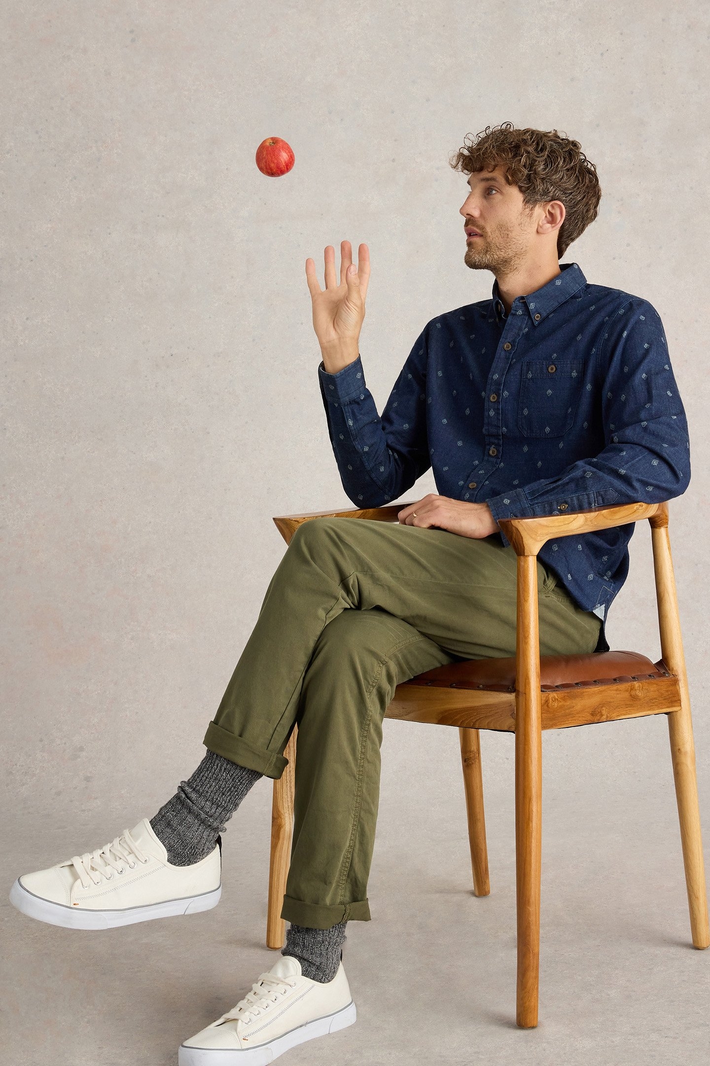 DENIM DOBBY SHIRT INDIGO BLUE 3