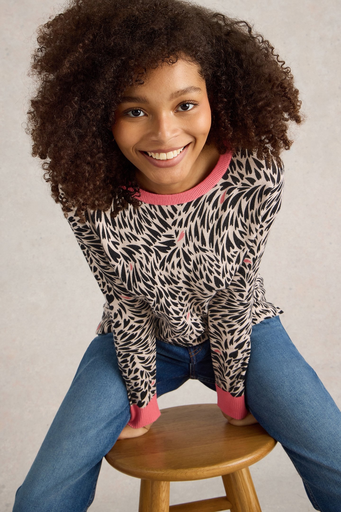 CITY LEO HEART JUMPER NATURAL MULTI 4