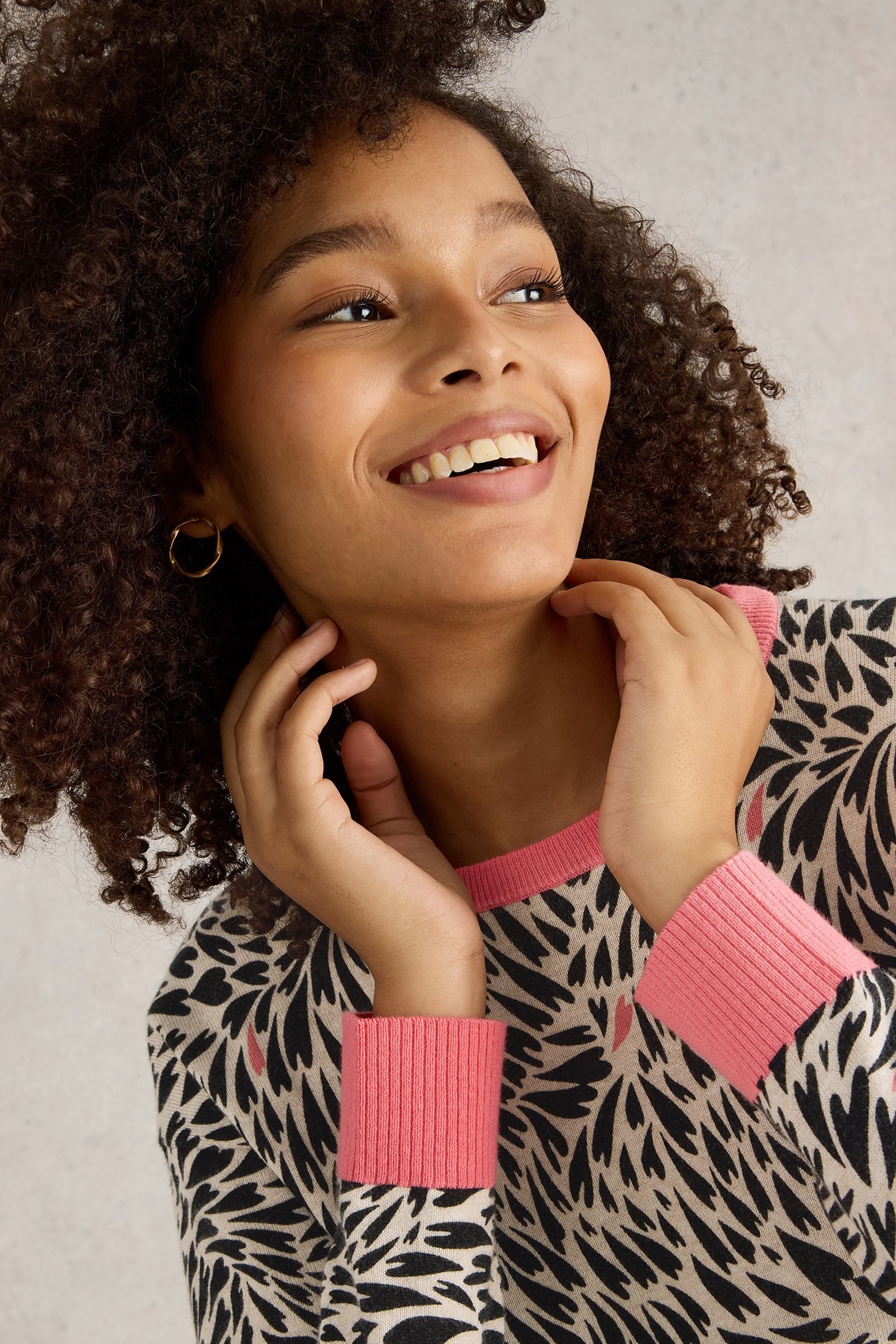 CITY LEO HEART JUMPER NATURAL MULTI 5