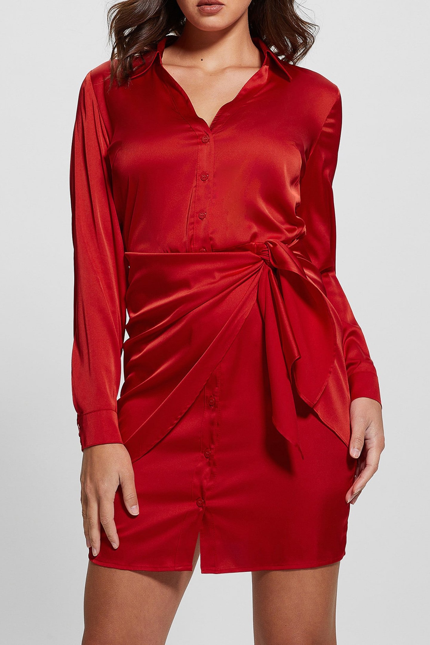 ES LS ALYA DRESS BONFIRE RED 1