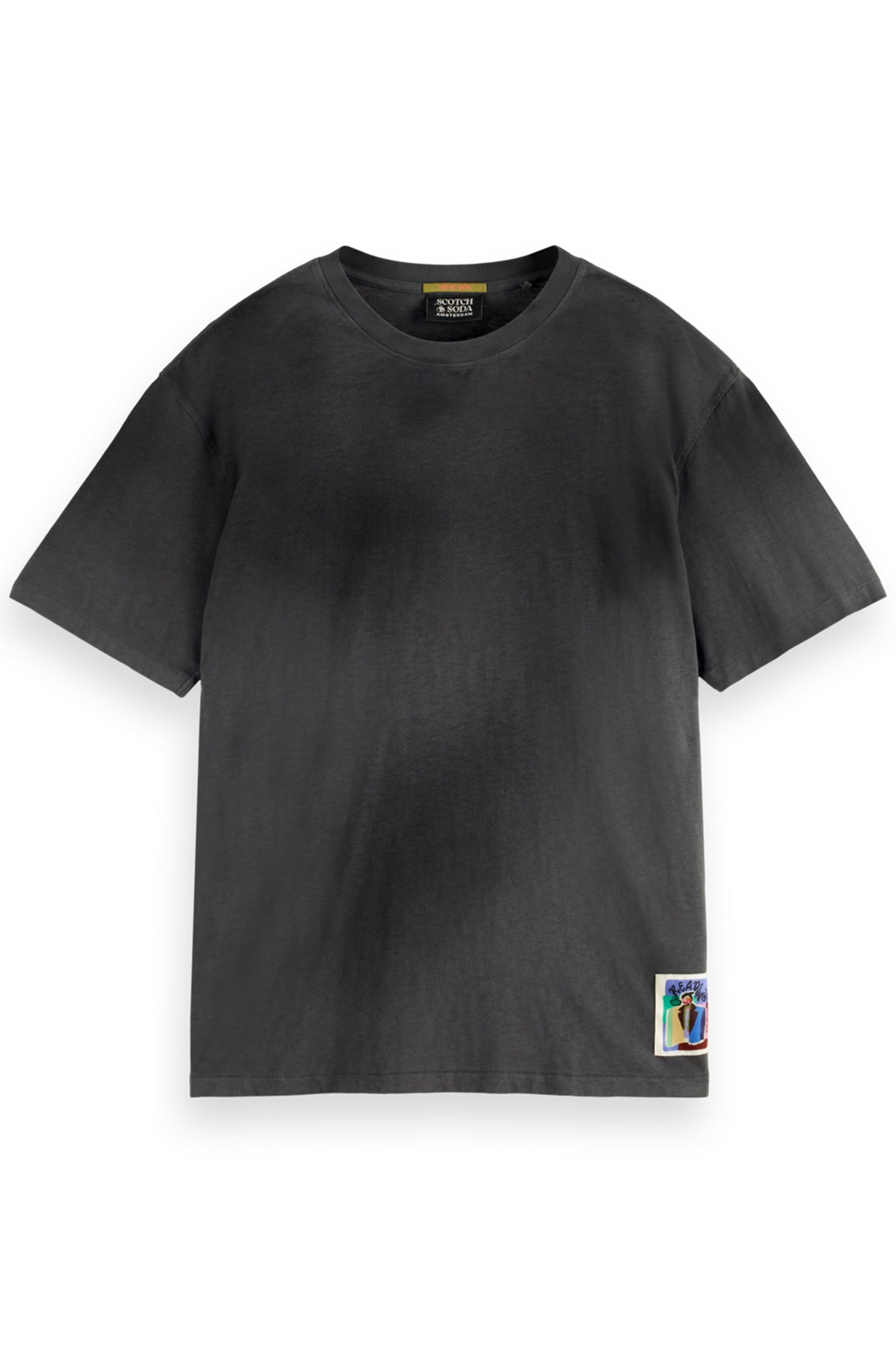 LOOSE FIT IRREGULAR DYED ARTWORK T-SHIRT MOODY GREY 4