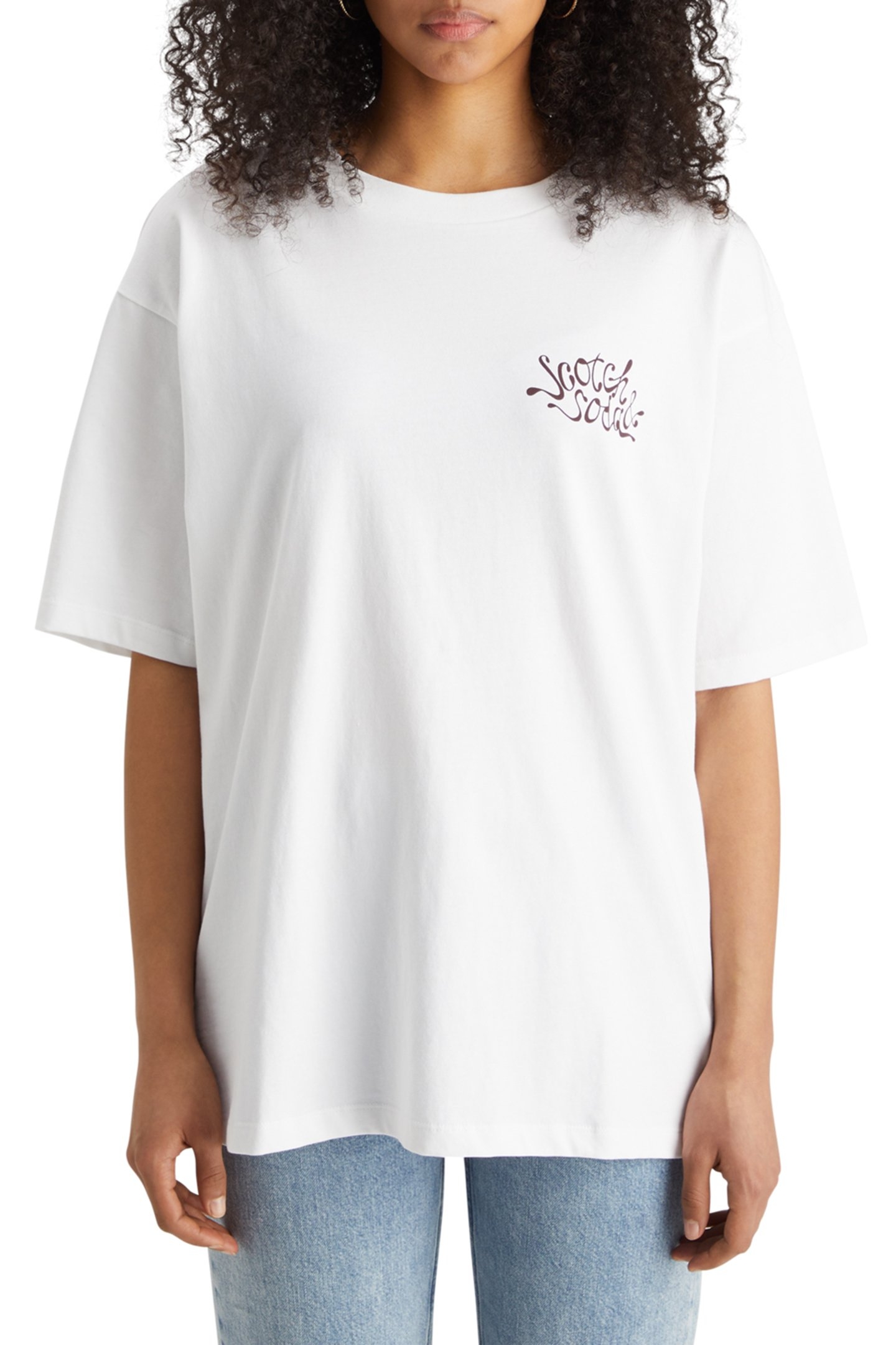 OVERSIZED FIT T-SHIRT WITH FRONT AND BACK ARTWORK WHITE 1