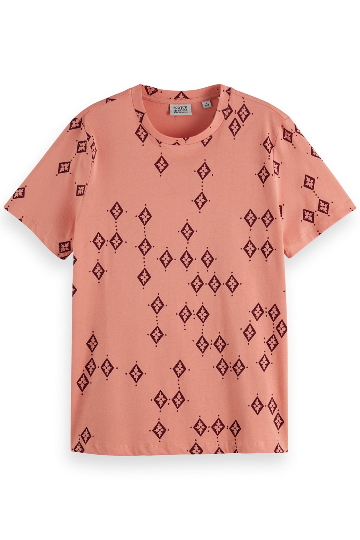 PRINTED REGULAR FIT T-SHIRT GEO FLOWER SPACED 1