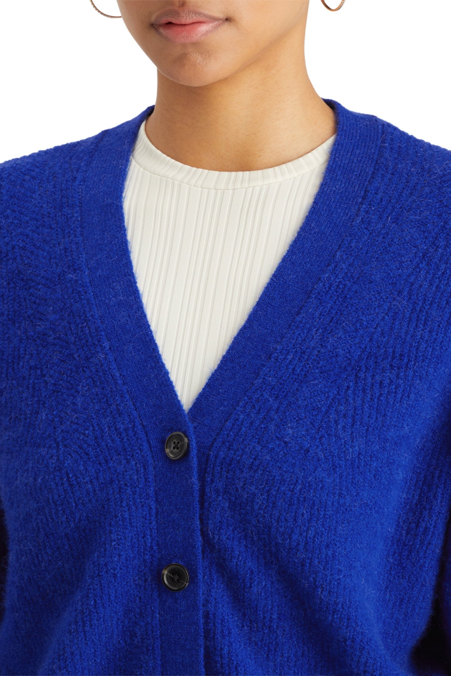 FUZZY RELAXED CARDIGAN ELECTRIC BLUE 7