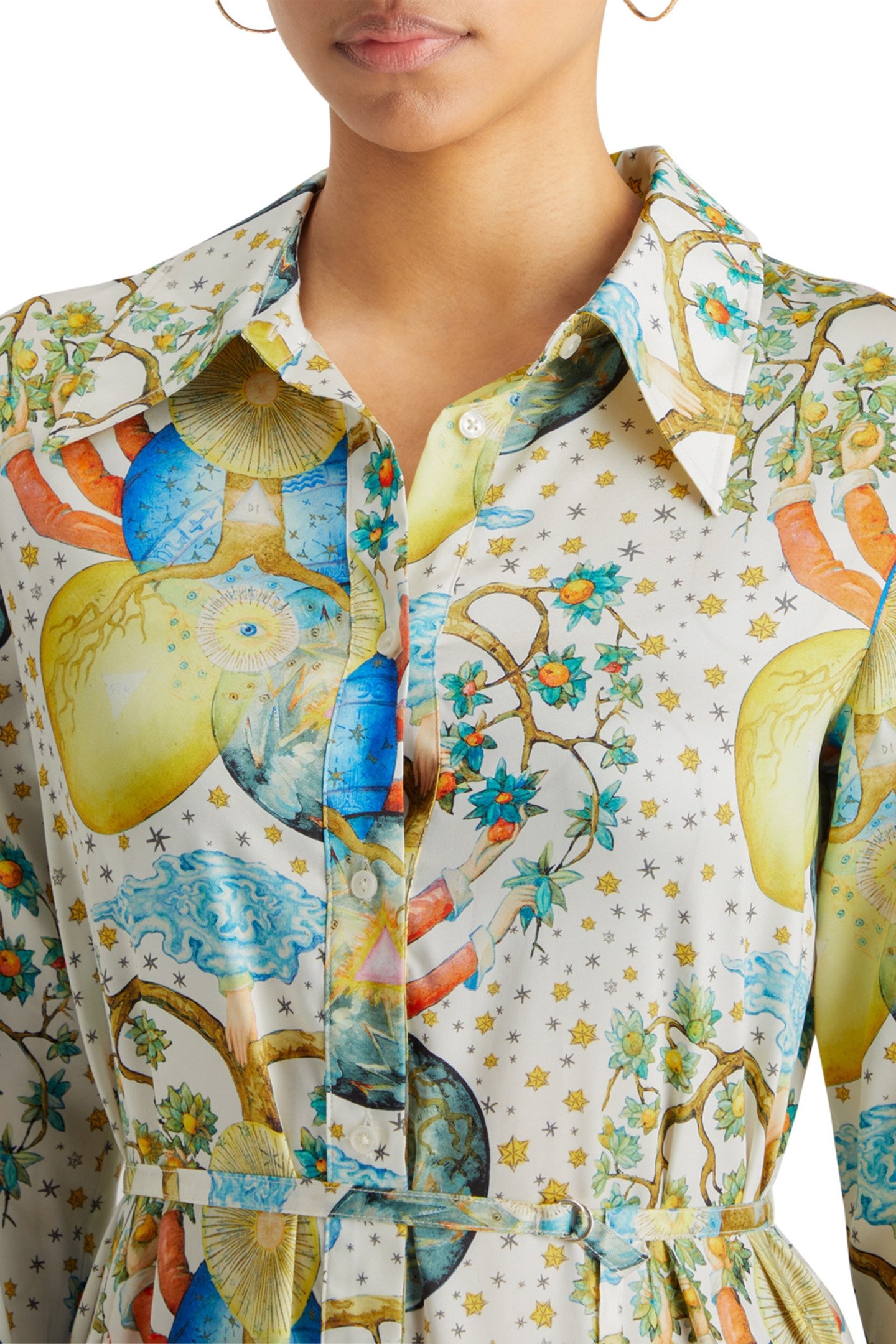 MAXI PLEATED DRESS EMBASSY PRINT EMBASSY TREE AOP 6