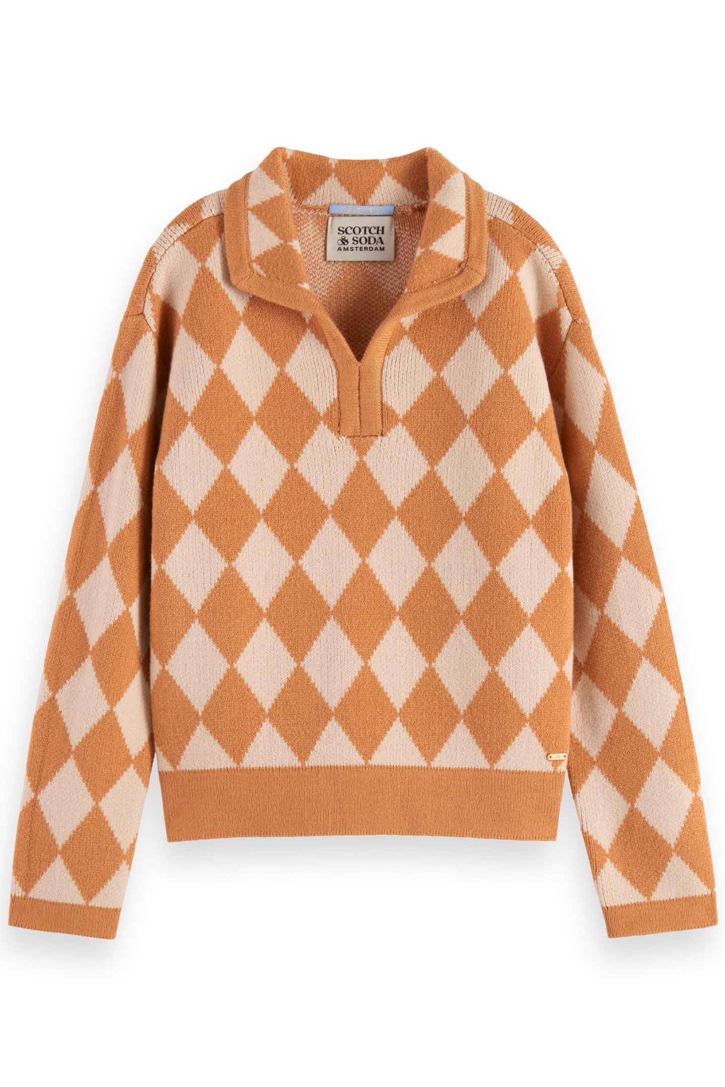GIRL CHECKERBOARD KNITTED PULLOVER CHECKERBOARD MELANGE 1