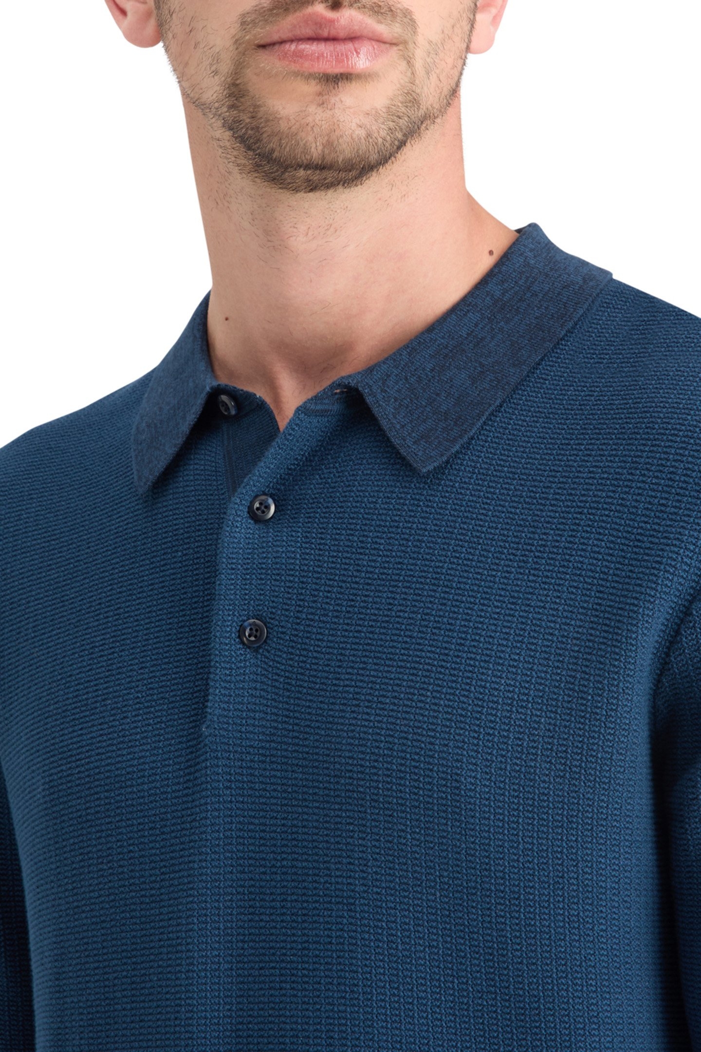STRUCTURED KNITTED POLO HERITAGE BLUE 7