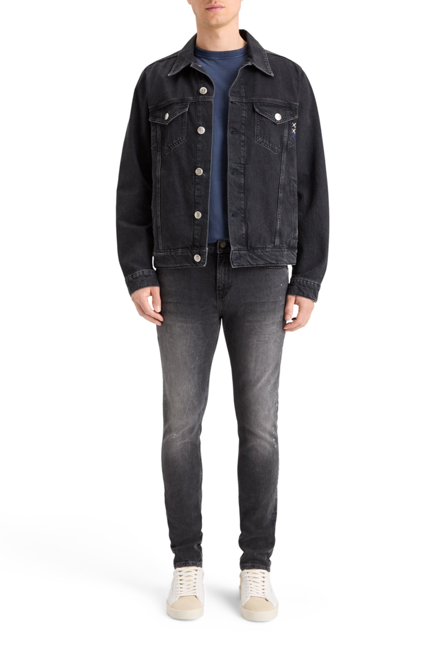 WASHED BLACK DENIM TRUCKER JACKET CITY BUZZ 3